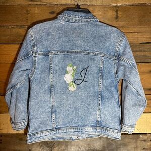 Monogram J Jean Jacket Girls size 6 Art Class brand.‎